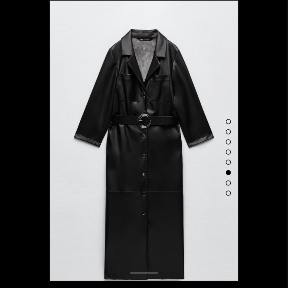 NWT ZARA Fauz leather shirtdress